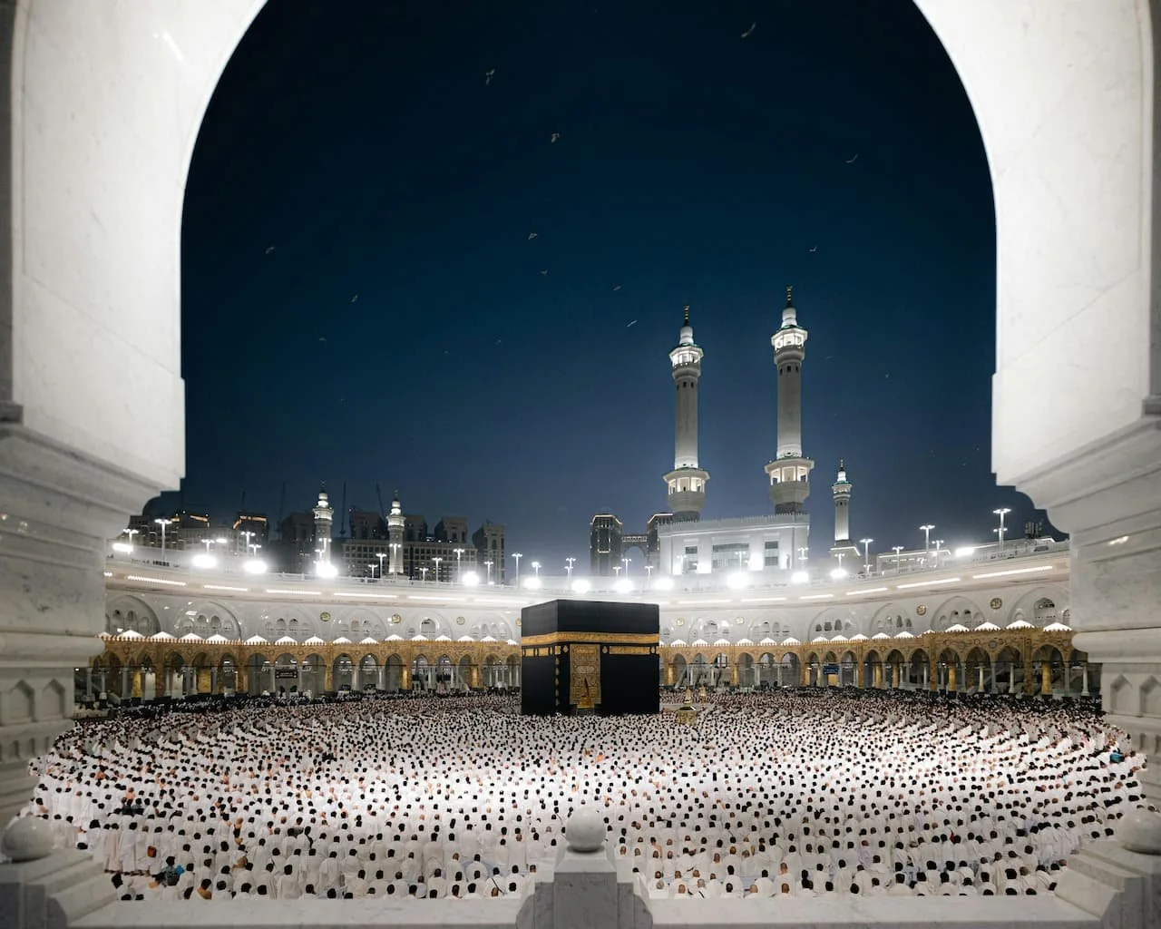 Pilgrims at the Grand Mosque in Makkah